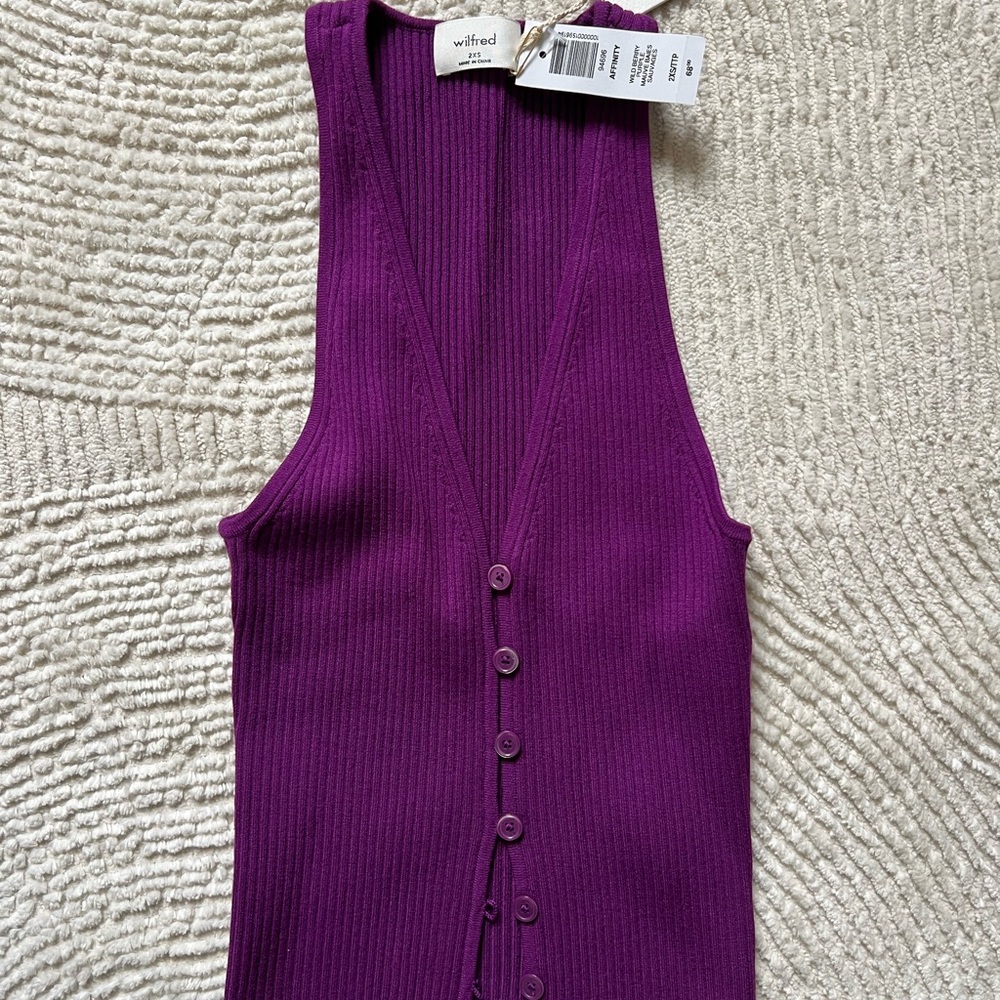Wilfred Vibrant Purple Ribbed shirt